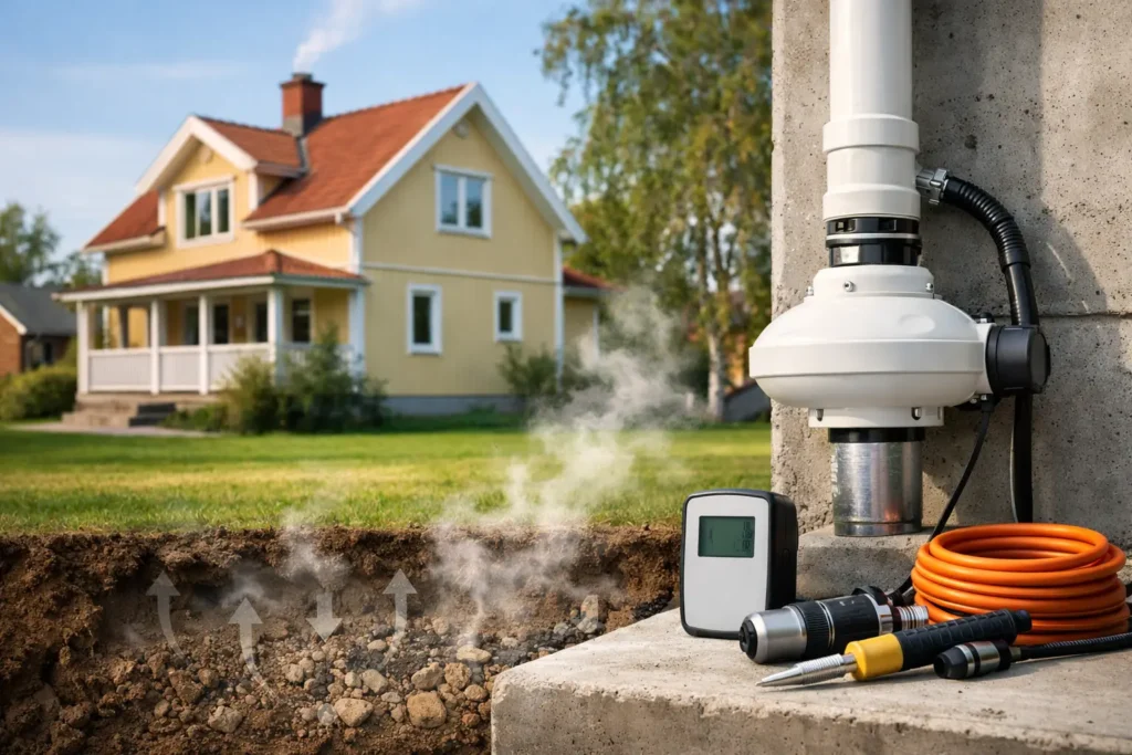 Bästa sätt att sänka radon i äldre villor