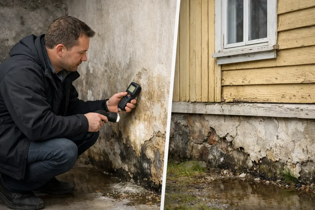 Så upptäcker du fuktvandring i ditt äldre hus